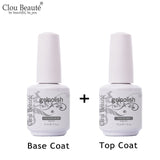Clou Beaute 15ml UV LED Gel Nail Polish Base Primer No Clean Top Coat Varnishes Nail Gel Primer Transparent Nail Art Lacquer