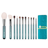MyDestiny makeup brush-Pearly green 11pcs soft natural animal fur comestic brushes set-cosmetic tool&beauty pen for beginers
