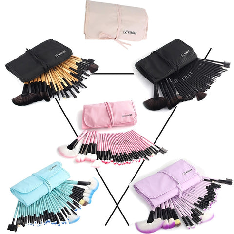 Vander 32Pcs Makeup Brushes Eye Shadows Lipstick Powder Foundation Brushes With Cosmetic Bag pincel Make Up Brushes Kits