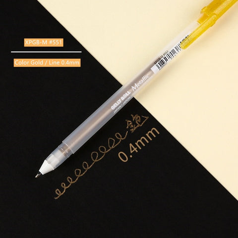 Sakura Gelly Roll Pen Liner, Basic Highlighter White Gold Silver Color, 05 Fine 08 Medium 10 Bold Drawing Paint Marker Art A6499