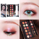 HOJO 12 Color Beauty Glazed Professional Soft Glam Matte Eyeshadow Glitter Eye Shadow Palette Long Lasting Makeup Eyeshadow