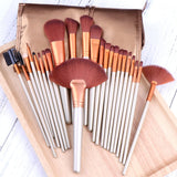 24PCs Makeup Brush Set Powder Foundation Large Eye Shadow Angled Brow Make-up Brushes Kit With a Bag Women Beauty  Cosmetic Tool