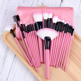 24PCs Makeup Brush Set Powder Foundation Large Eye Shadow Angled Brow Make-up Brushes Kit With a Bag Women Beauty  Cosmetic Tool