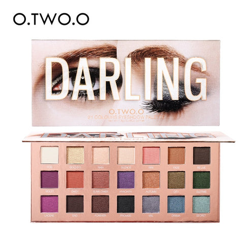 O.TWO.O Darling Eyeshadow Palletes 21 Colors Ultra Fine Powder Pigmented Shadows Glitter Shimmer Makeup Eye Shadow Palette