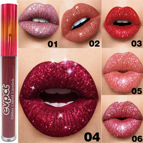 Hot Sale 15 Colors Glitter Lips Make Up Liquid Lipstick Waterproof Long Lasting Shimmer Red Lip Pink Women Beauty Lipstick
