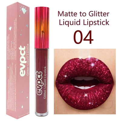 Hot Sale 15 Colors Glitter Lips Make Up Liquid Lipstick Waterproof Long Lasting Shimmer Red Lip Pink Women Beauty Lipstick