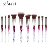 POPFEEL crystal  Makeup Brushes Sets  Foundation Powder Cosmetic Blush Eyeshadow Women Beauty Glitter Make Up Brush Tools