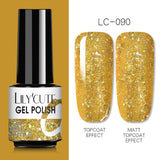 LILYCUTE 7ml  Glitter UV Gel Nail Polish Glitter Sequins Soak Off Gel Varnish Colorful Nail Gel Polish DIY Nail Art
