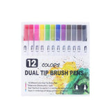 Watercolor Brush Pens Art Markers Fine Liner Brush Dual Tip for Adults&Kids Coloring Book,Sketching,Drawing