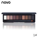NOVO Eyeshadow Palette 10 Color Nude Matte Eyeshadow Shimmer Diamond Glitter Eye Shadow Korean Professional Makeup With Blush