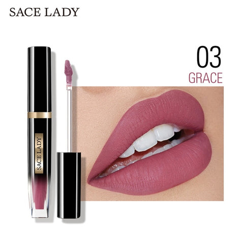 SACE LADY Matte Lipstick Waterproof Makeup Long Lasting 12H Liquid Lip Gloss Nude Red Pigmented Lip Stick Non Drying Cosmetic