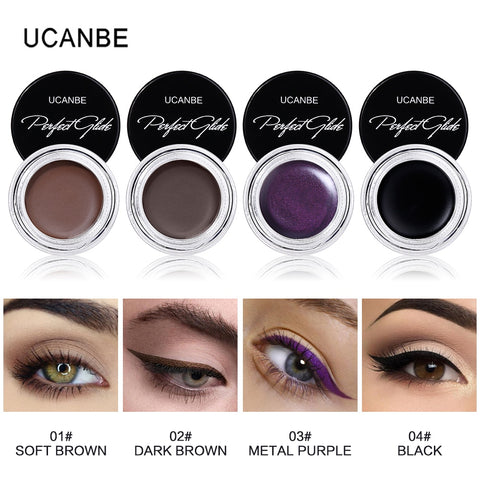UCANBE 4 Colors Gel Eyeliner Makeup Shimmer Matte Black Brown Eye Liner Cream Eyes Makeup Long Lasting Waterproof Cosmetics