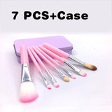 Travel 7PCS Set Brushes Makeup With Case iron Box Travel Mini make up set Brushes For Fashion Women Makeup Brushes HIAISB