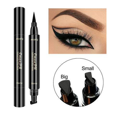 Double Head Liquid Eyeliner Pen Big Small Eye Liner Stamp Waterproof Easy To Wear Long Lasting Eyes Makeup Cosmetic Black Pencil