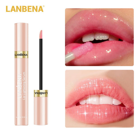 LANBENA Lip Serum Lip Plumper Lightening Liquid Lip Gloss Reduce Pigmentation Moisturizing Pink Lips Long Lasting Smooth Beauty