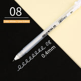 Sakura Gelly Roll Pen Liner, Basic Highlighter White Gold Silver Color, 05 Fine 08 Medium 10 Bold Drawing Paint Marker Art A6499