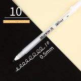 Sakura Gelly Roll Pen Liner, Basic Highlighter White Gold Silver Color, 05 Fine 08 Medium 10 Bold Drawing Paint Marker Art A6499