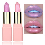 LULAA Shimmer Pearl Lipstick Waterproof Glitter Lipstick High Lighter Lip Stick Pigment Lips Tattoo Makeup Mermaid Batom