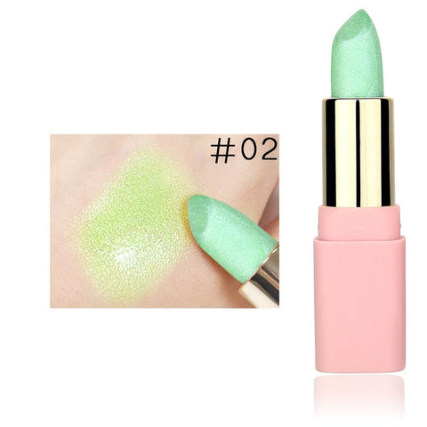 LULAA Shimmer Pearl Lipstick Waterproof Glitter Lipstick High Lighter Lip Stick Pigment Lips Tattoo Makeup Mermaid Batom