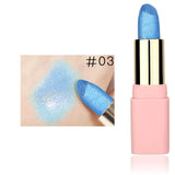 LULAA Shimmer Pearl Lipstick Waterproof Glitter Lipstick High Lighter Lip Stick Pigment Lips Tattoo Makeup Mermaid Batom