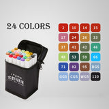 12/24/36/48/60 Colors Dual Tip Art Marker Pens Fine Liner Markers Watercolor Drawing Painting Pen Brush School Supplies 04379