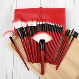 24PCs Makeup Brush Set Powder Foundation Large Eye Shadow Angled Brow Make-up Brushes Kit With a Bag Women Beauty  Cosmetic Tool