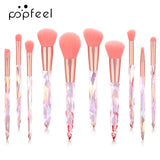 POPFEEL crystal  Makeup Brushes Sets  Foundation Powder Cosmetic Blush Eyeshadow Women Beauty Glitter Make Up Brush Tools