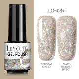 LILYCUTE 7ml  Glitter UV Gel Nail Polish Glitter Sequins Soak Off Gel Varnish Colorful Nail Gel Polish DIY Nail Art