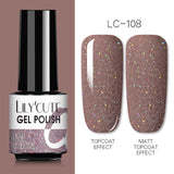 LILYCUTE 7ml  Glitter UV Gel Nail Polish Glitter Sequins Soak Off Gel Varnish Colorful Nail Gel Polish DIY Nail Art