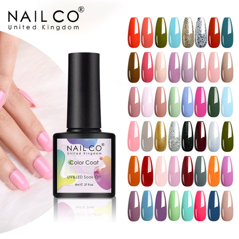NAILCO 8 ML Color Gel Polish Soak Off UV Gel Varnish Semi Permanant UV Gel Nail Art Hybrid Varnishes All For Manicure lacquer