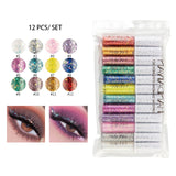 12 Colors Matte Eyeliner Liquid Waterproof Easy To Wear Make Up Matte Eye Liner Blue Red Green Brown Eyeliner Color Liner