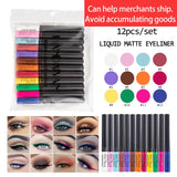 HANDAIYAN 12colors Matte Eyeliner Quick Dry Waterproof Eye Liner Pencil Brown Purple Color Eyeliner Cosmetic Makeup Tool