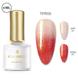 BORN PRETTY Gel Nail Polish Micas Shining Glitter Thermal Sensitive Color Changing Nail Gel 6ml Soak Off UV Gel Base Top Coat