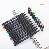 Mini 12/24Pcs Fineliner Brush Pen Set Micron Graffiti Art Marker Drawing Color Pen Liner Caligraphy Finecolour Pencil Stationery