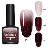 LEMOOC 8ml Gel Polish Thermal Temperature Change Color Nail Gel Varnish Glitter Sequins Soak Off UV Chameleon Lacquers