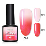 LEMOOC 8ml Gel Polish Thermal Temperature Change Color Nail Gel Varnish Glitter Sequins Soak Off UV Chameleon Lacquers