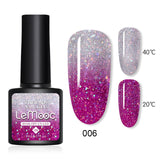 LEMOOC 8ml Gel Polish Thermal Temperature Change Color Nail Gel Varnish Glitter Sequins Soak Off UV Chameleon Lacquers