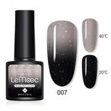 LEMOOC 8ml Gel Polish Thermal Temperature Change Color Nail Gel Varnish Glitter Sequins Soak Off UV Chameleon Lacquers