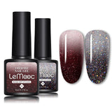 LEMOOC 8ml Gel Polish Thermal Temperature Change Color Nail Gel Varnish Glitter Sequins Soak Off UV Chameleon Lacquers