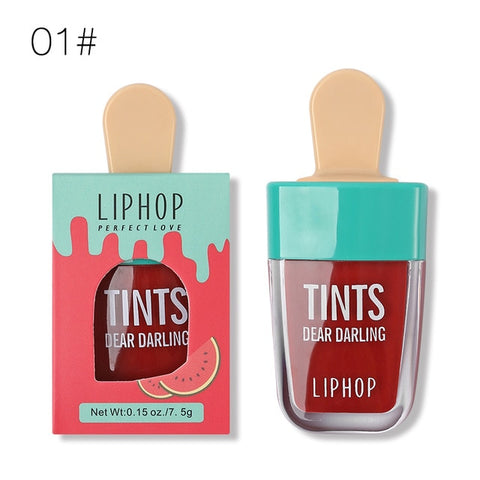 LIPHOP 6 Colors Ice Cream Lip Tint Long-Lasting Liquid Lipstick Waterproof Sexy Matte Lip Gloss Tattoo Makeup