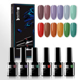 Beautilux Nail Gel Polish Lot Autumn Color Collection Dark Nail Gel Polish Lacquer Kit UV LED Nails Polish Varnish 6pcs/set 10ml