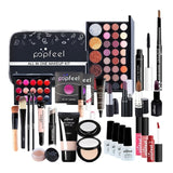 feel Professional Make Up Sets Cosmetics Kit Eyeshadow Lipstick Eyebrow Pencil Lip Gloss Makeup Brush Powder Puff with Bag