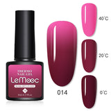 LEMOOC 8ml Gel Polish Thermal Temperature Change Color Nail Gel Varnish Glitter Sequins Soak Off UV Chameleon Lacquers