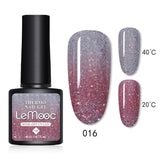 LEMOOC 8ml Gel Polish Thermal Temperature Change Color Nail Gel Varnish Glitter Sequins Soak Off UV Chameleon Lacquers