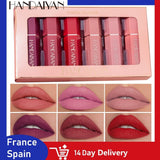 HANDAIYAN Lip Gloss Lightweight Matte Long Lasting Waterproof Lipstick Nourish Moisturizing Professional Lip Makeup 6pcs/Set