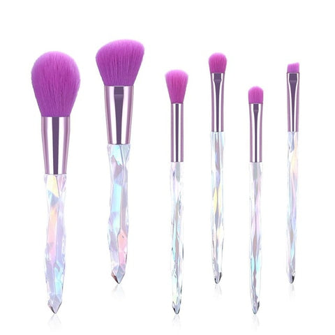 New 5/6/10 pcs Makeup Brush Crystal Handle Powder Blush Foundation Brushes Soft Synthetic Hair Woman Make up Brush Tool Kits