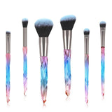 New 5/6/10 pcs Makeup Brush Crystal Handle Powder Blush Foundation Brushes Soft Synthetic Hair Woman Make up Brush Tool Kits