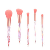 New 5/6/10 pcs Makeup Brush Crystal Handle Powder Blush Foundation Brushes Soft Synthetic Hair Woman Make up Brush Tool Kits