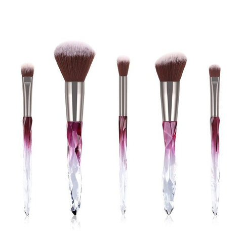 New 5/6/10 pcs Makeup Brush Crystal Handle Powder Blush Foundation Brushes Soft Synthetic Hair Woman Make up Brush Tool Kits