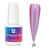 Bozlin 36 Colors Holographic Gel Soak Off LED/UV Gel Nail Polish 15ML Super Shinny Gel Polish Manicure Nail Art Tools Lacquers